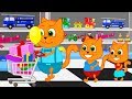Familia de gatos - Dia de compras Dibujos animados para niños