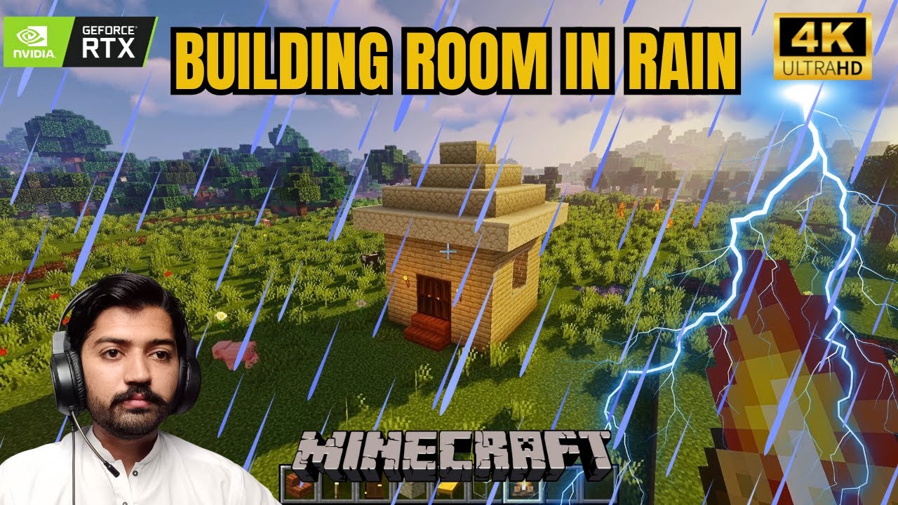 Minecraft Raining Room I build Small house in Raining in Minecraft Creative gameplay 2025 ...