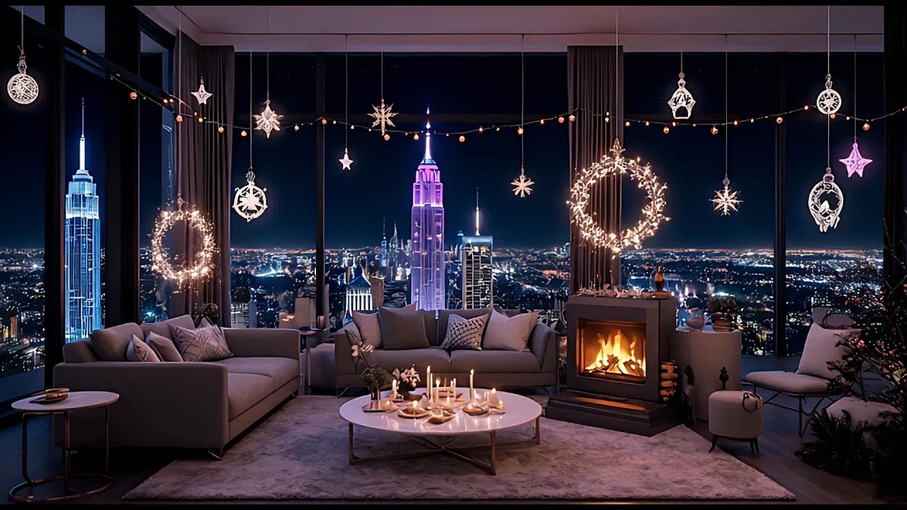Manhattan Penthouse Holiday Tour | Elegant Decorations & City Skyline Ambience