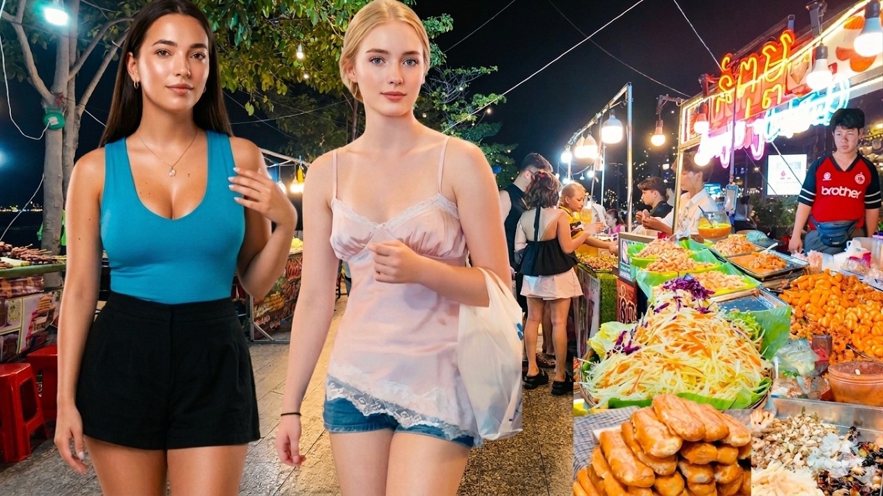 BEST Hidden Food Market 2026! CAMBODIAN Street Food Walking Tour- Riverside Market Scene, Phnom Penh