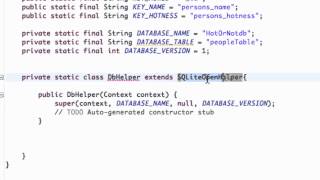 Android Application Development Tutorial   113   SQLite class implementing SQLiteOpenHelper Wealth