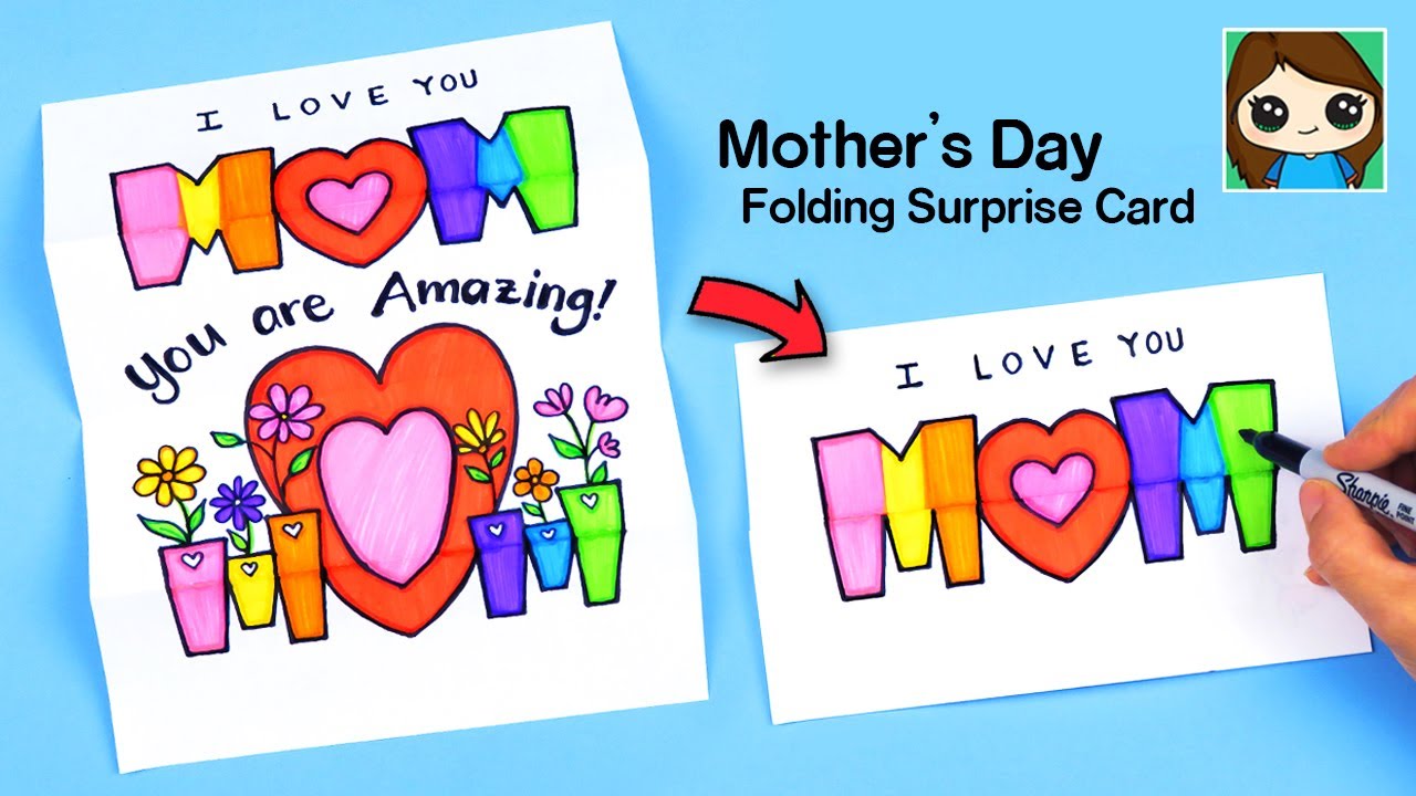 How to Draw an Easy Mother's Day Card - Really Easy Drawing Tutorial