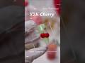Fuzzy Y2K Valentine's Cherry Nails 🍒🩶 #nailtutorial #cherrynails #valentinesnails #diynails