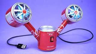 Make an Amazing Mini USB Fan with soda cans and dc motor