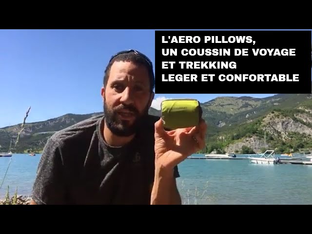 SUTAFOR Lot De 2 Coussins Gonflables Ultralégers Camping - Oreiller Voyage Randonnée Plage 43x27 Cm Bleu+Gris