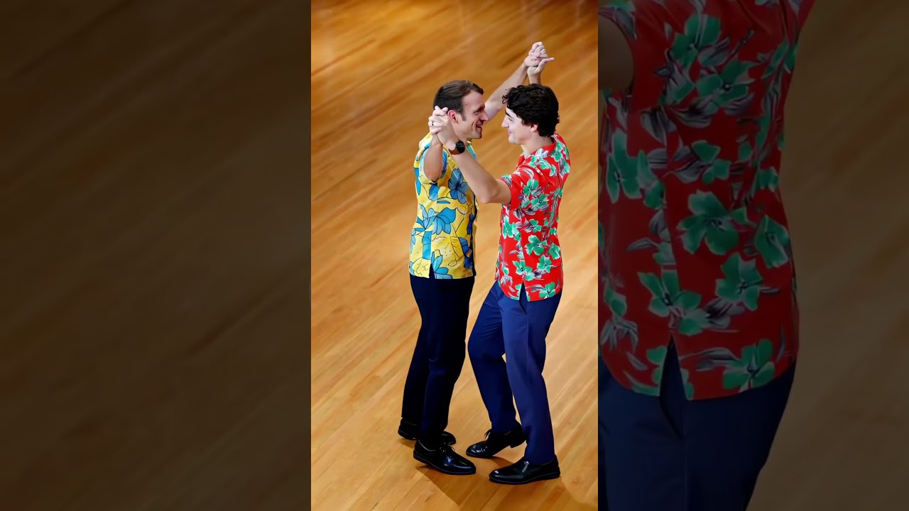 Emmanuel Macron and Justin Trudeau dance school ✨