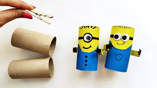 How to Make Minions From Toilet Paper Rolls / Fun Crafts and DIY Tutorial / Minion With Moving Hands