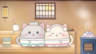 Nori & Dubu's Late Night Sauna | Cozy Korean Jjimjilbang Cats, Smooth Jazz to Relax, Study & Sleep screenshot 5