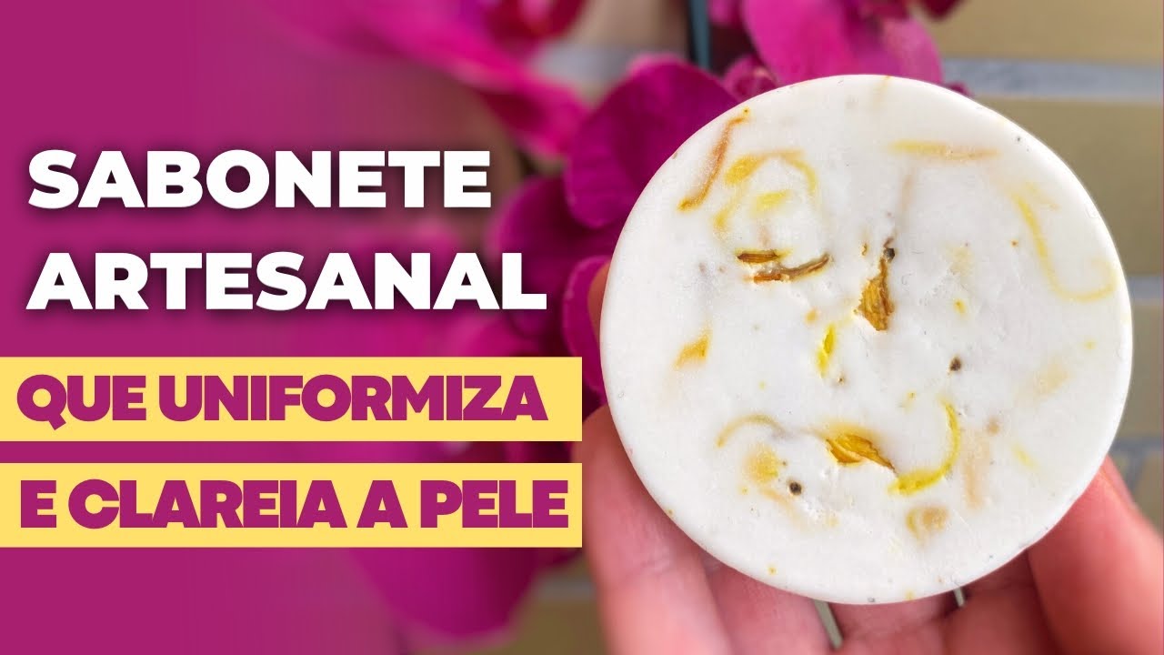 SABONETE ARTESANAL CLAREADOR Dolomita e Rosa Mosqueta