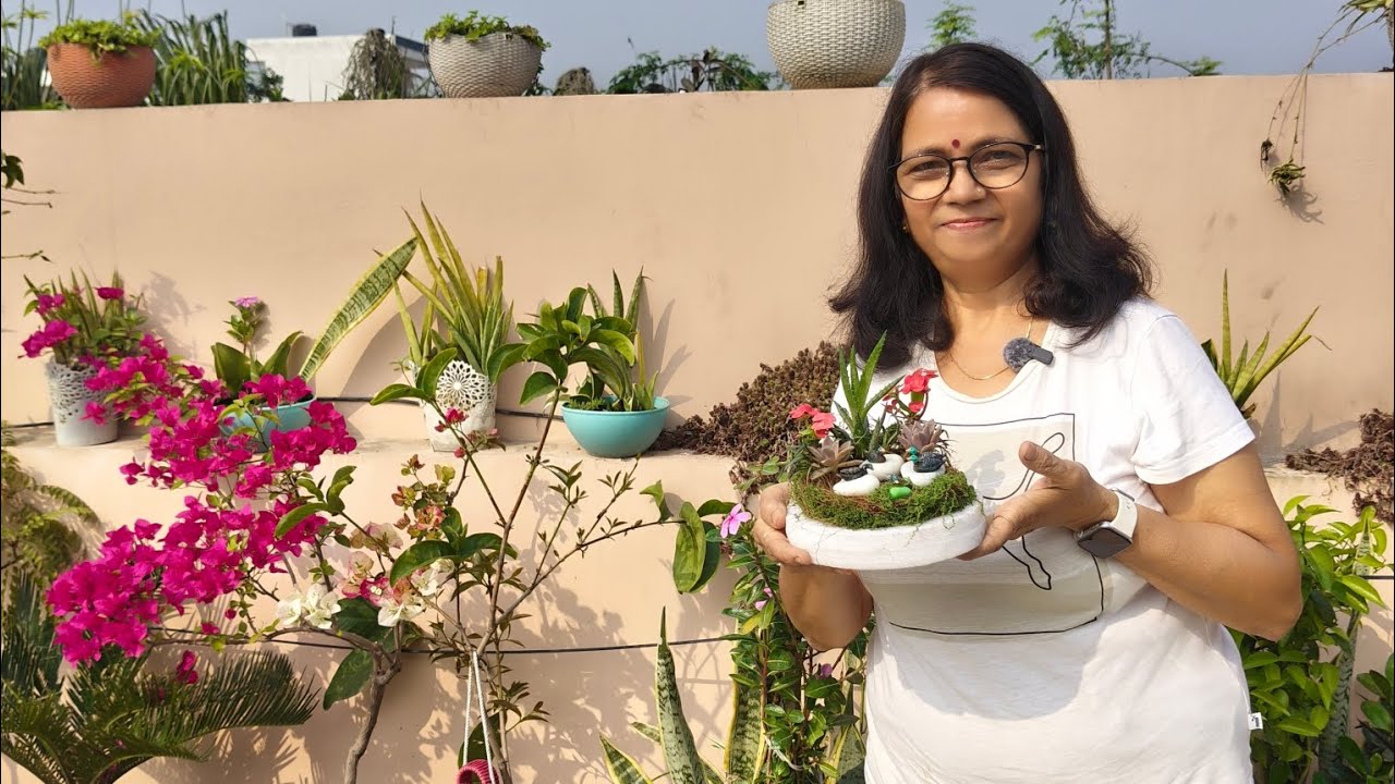 “Nature + Creativity = Beautiful tray garden.”🪴🏕️