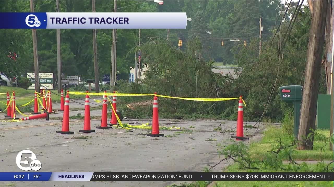 Traffic Tracker in Lorain for storm damage - YouTube