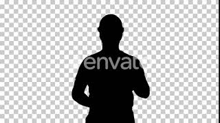 Silhouette Worker, Alpha Channel | Stock Footage - Videohive