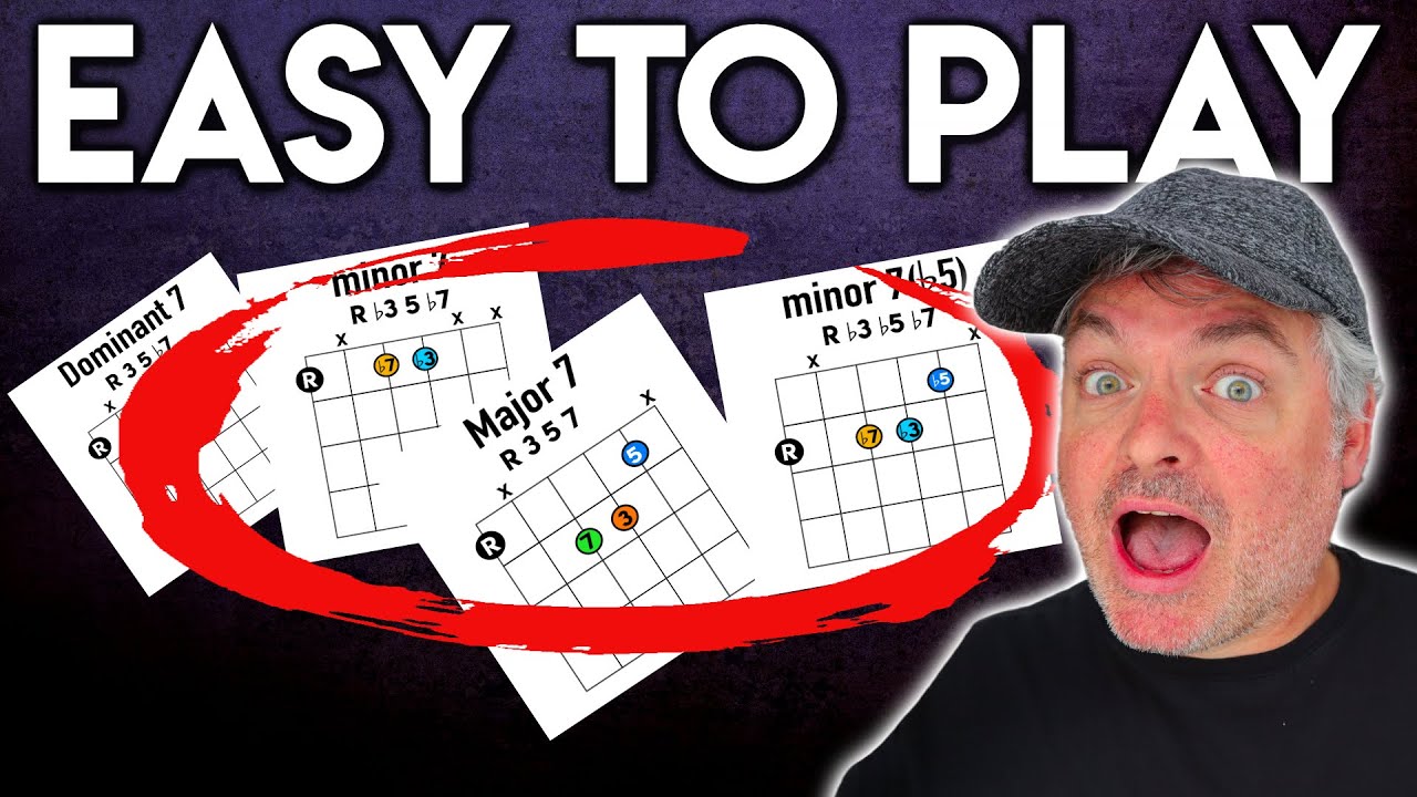 7th CHORDS Up The Neck Of The Guitar (Easy chord shapes all over the neck)