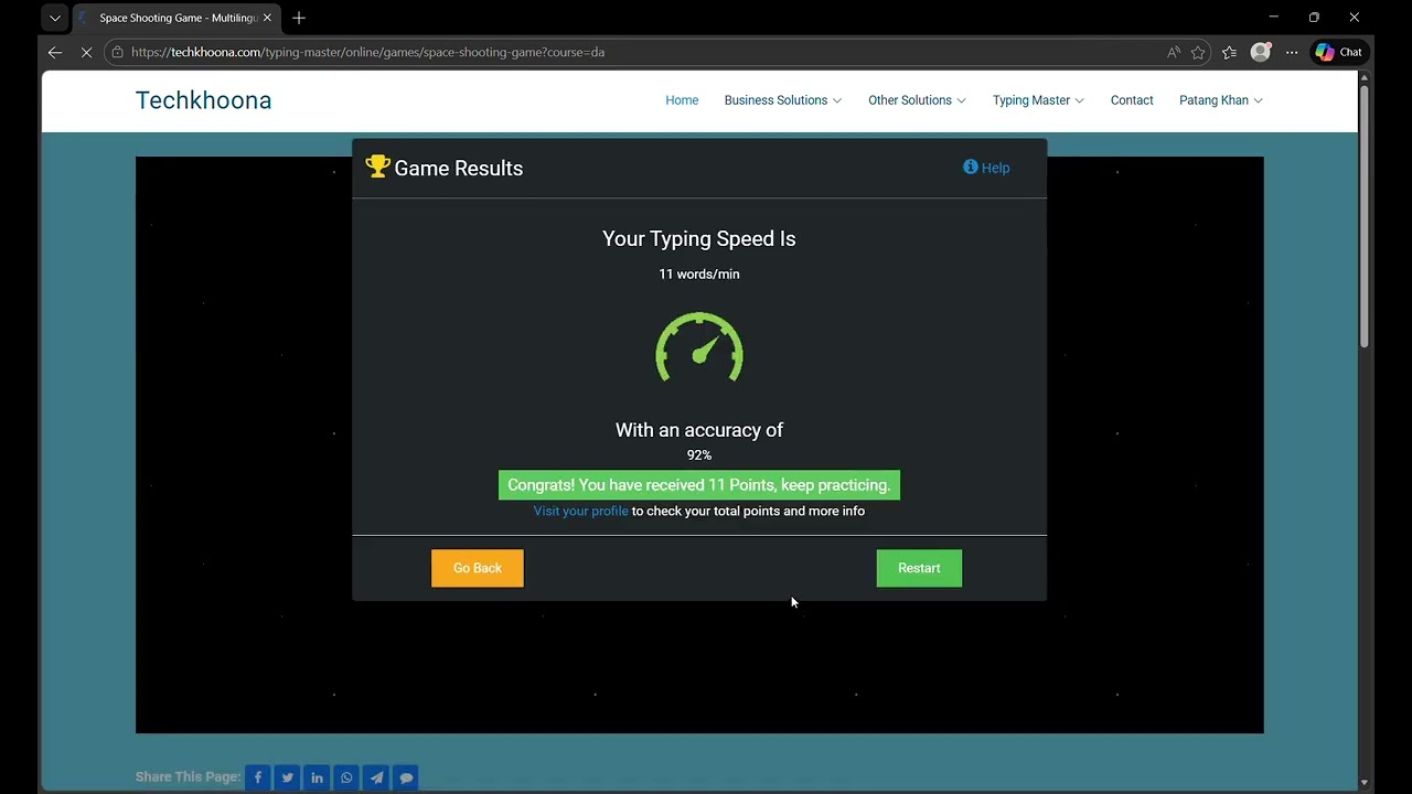 Space Shooting Typing Game - Multilingual Online Typing Master
