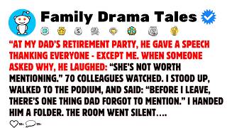 At My Dad’s Retirement Party, He Gave A Speech Thanking Everyone — Except Me. When Someone Asked...