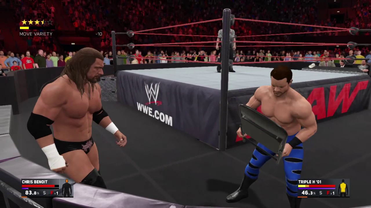 WWE 2K17 Chris Benoit Vs.Triple H EXTREME RULES MATCH.