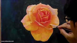 How to Paint Orange Rose in Acrylics / Time-lapse / JMLisondra How to Paint Orange Rose in Acrylics / Time-lapse / JMLisondra