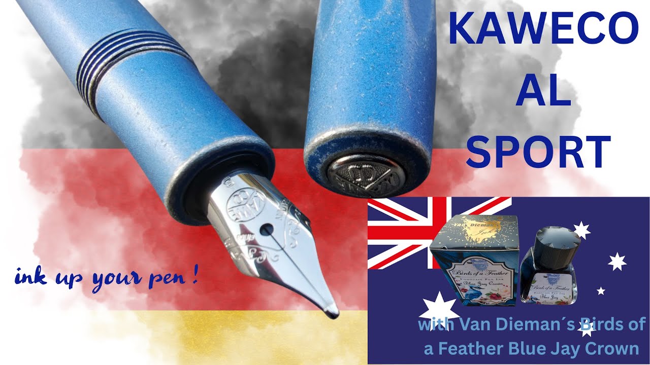 KAWECO AL SPORT fountain pen with Van Dieman´s Birds of a Feather Blue Jay Crown ink