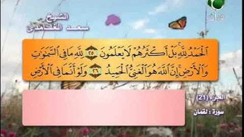 سورة لقمان 13 الى 34 ــ سعد الغامدى