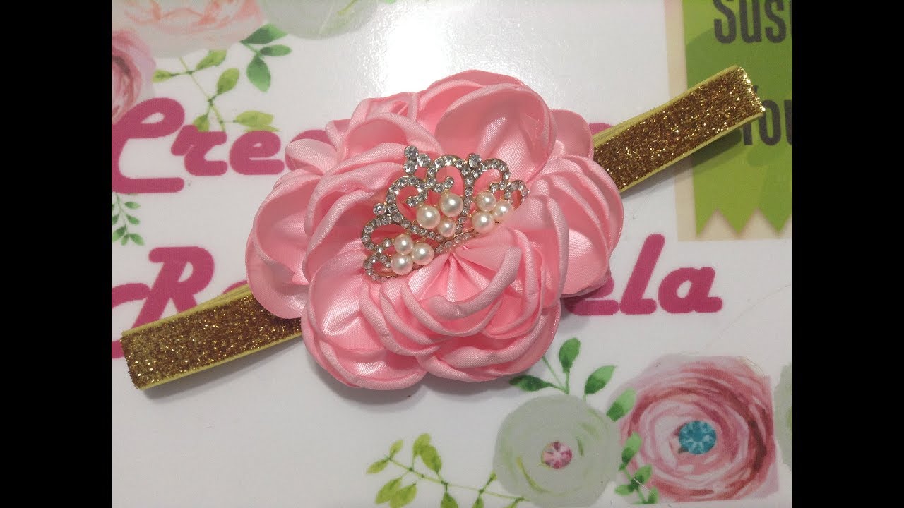 Tiara de flor princesa VIDEO No.480 creaciones rosa isela