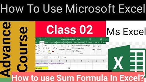 How to use Sum Formula in Excel in Urdu? How to use Ms Excel? Use of Sum Formula Class No 02