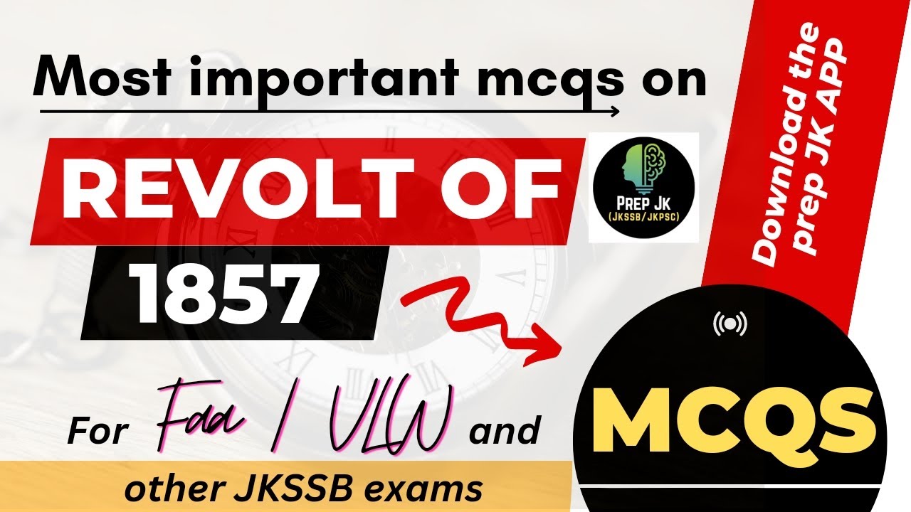 REVOLT OF 1857 TOP 65 MCQS FOR ALL COMPETITIVE EXAMS PrepJK faa 