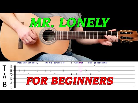 MR. LONELY | Easy guitar melody lesson for BEGINNERS (with tabs) - Bobby Vinton