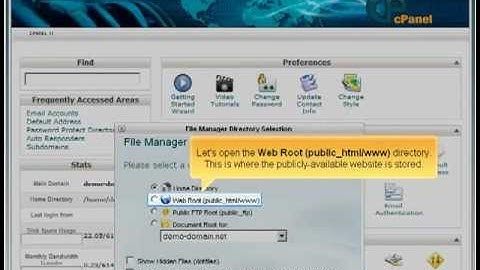 Tutorials -  Using file manager in Cpanel