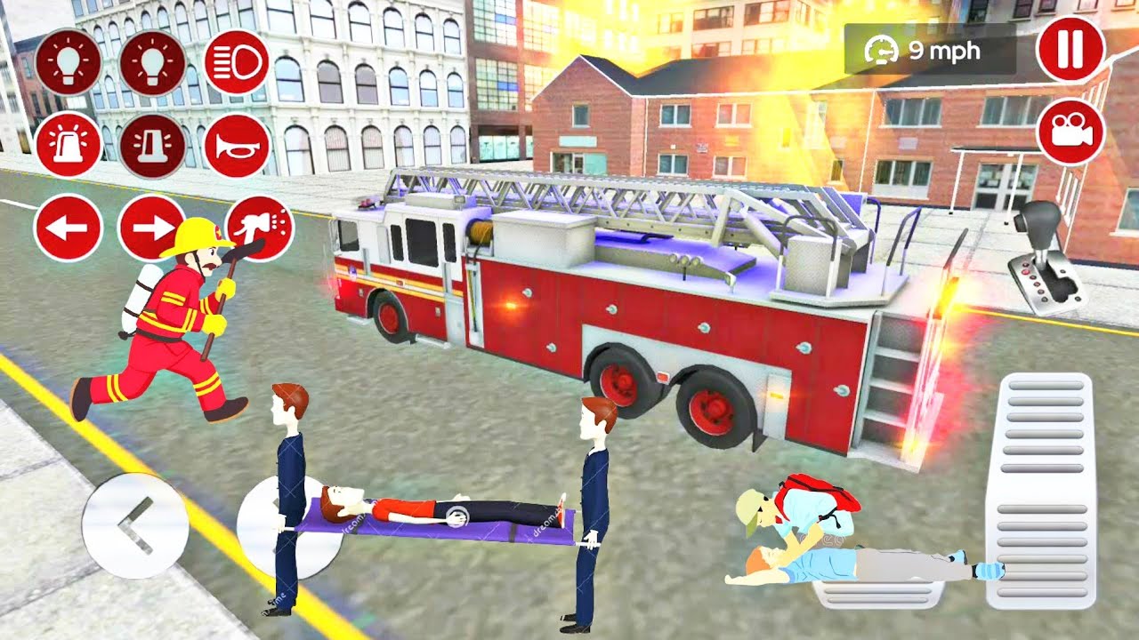 Real fire truck driving simulator Fire fighting game android & ios