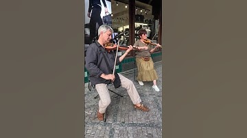 Prague Street Violinists Playing Vivaldi Four Seasons, the Spring.