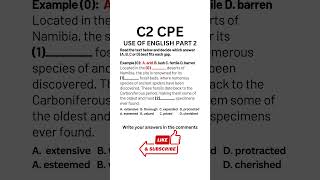 C2 Certificate Proficiency English (CPE) Use of English Part 1 with Answers 05.2025 #cpe #cpeexam