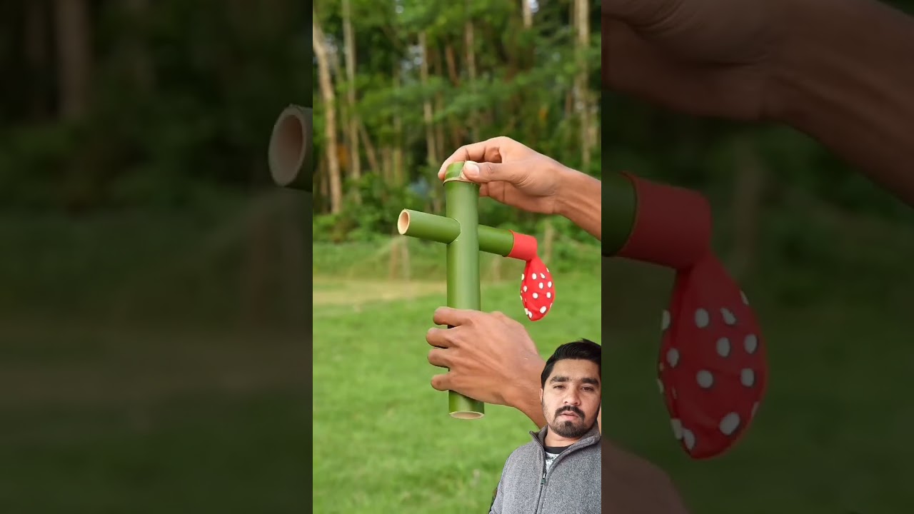 DIY Bamboo Slingshots with Clour balloone 