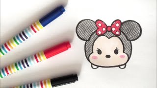 ツムツムミニーマウスの描き方 ディズニーイラスト How To Draw Minnie Mouse 그림 Youtube