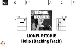LIONEL RITCHIE - Hello • Backing Track | Scrolling Guitar Chords & Lyrics