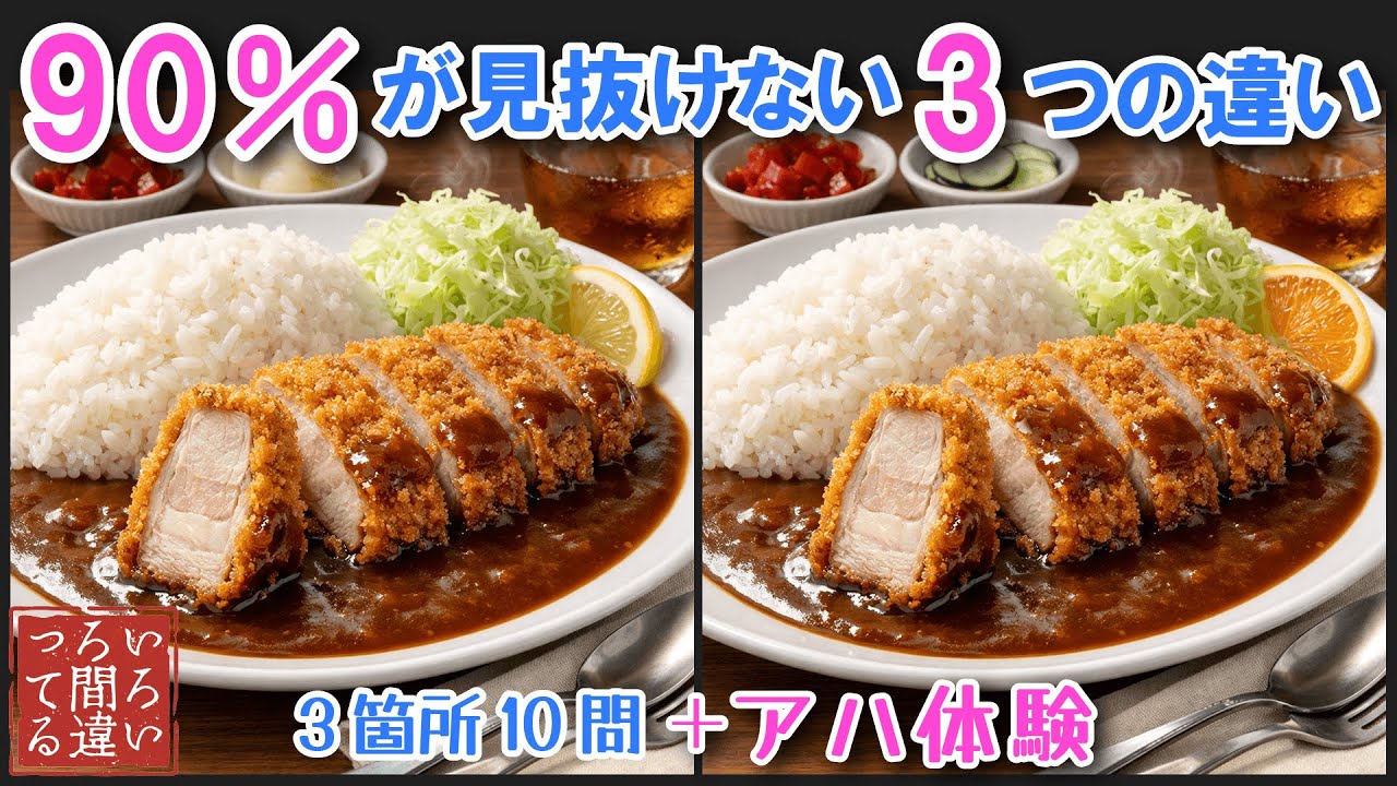 【料理で脳トレ】カツカレーの間違い探しとアハ体験で集中力と記憶力を楽しく鍛えよう！【認知症予防/老化予防/物忘れ/デイサービス/】