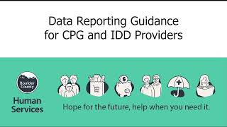 Data Reporting Guidance for CPG and IDD Providers