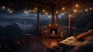 Rainy Balcony for Better Sleep | Cozy Forest Ambience | Soothing Rain Sounds for Insomnia Relief