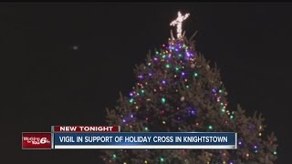 Knightstown residents hold vigil for Christmas tree cross
