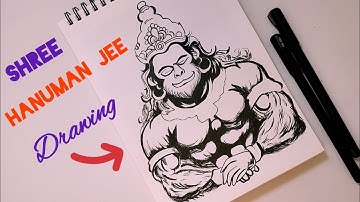 How To Draw Lord Hanuman Full Body Detail Step By Step Tutorial For Beginners ‪With Black Gel Pen