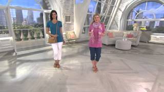 Liz Claiborne New York Essentials Short Sleeve U-Neck Tunic with Mary Beth Roe