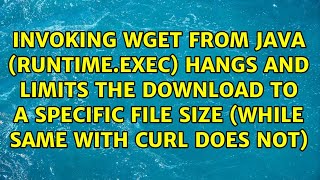 Invoking wget from java (runtime.exec) hangs and limits the download to a specific file size...