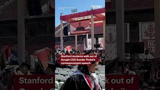 Stanford students walk out of Google CEO Sundar Pichai's commencement speech