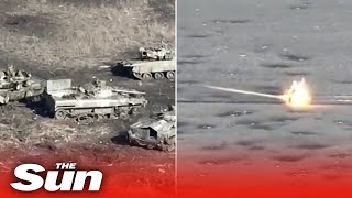 Ukrainian forces destroy Russian tanks near Donetsk frontline town