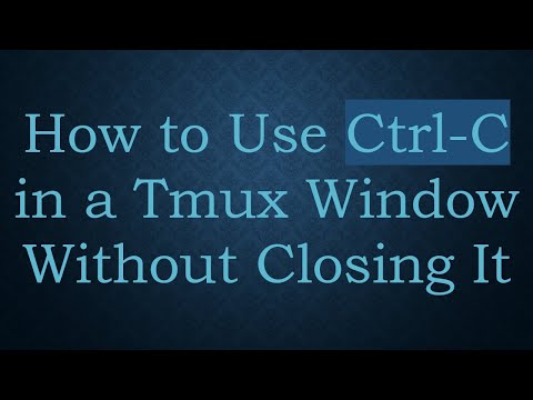How to Use Ctrl-C in a Tmux Window Without Closing It