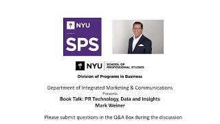 'PR Technology, Data and Insights' with author Mark Weiner [10-22-21]