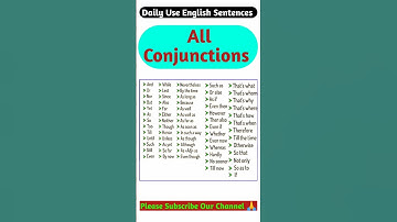 All Conjunctions List in English Grammar #conjunction #spokenenglish