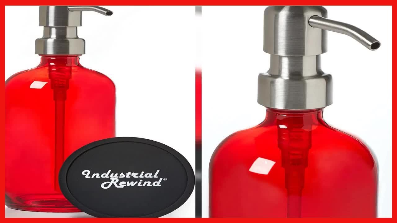 Great product Red Soap Dispenser with Stainless Steel Pump 16oz Red