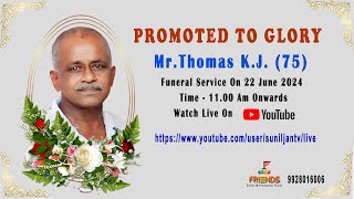 Thomas K.J. | Funeral Service | Live Covered By Friends Events.