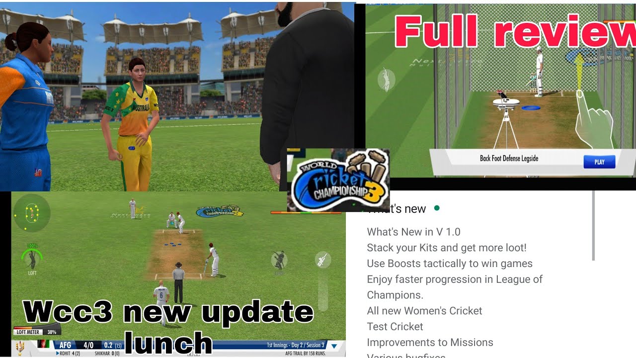 Wcc3 update lunch on play store||full review |women's cricket and test cricket unlock|practice mode