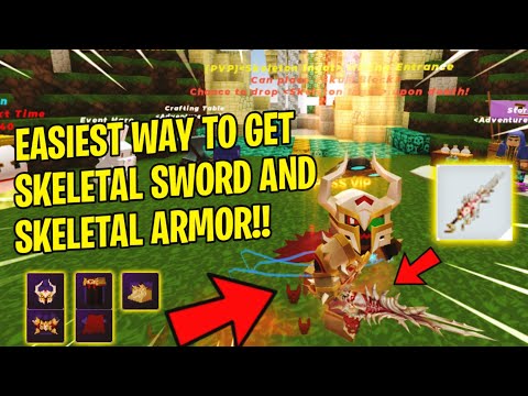 The Easiest Way to Get SKELETAL SWORD And SKELETAL ARMOR In Skull Island Blockman Go SkyBlock